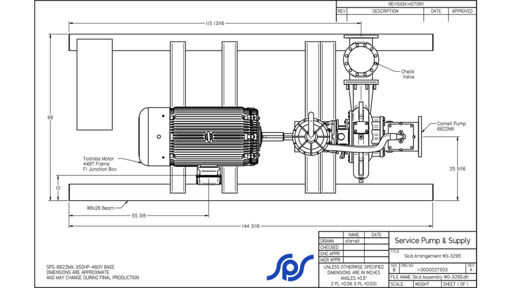 Specs on a pump system